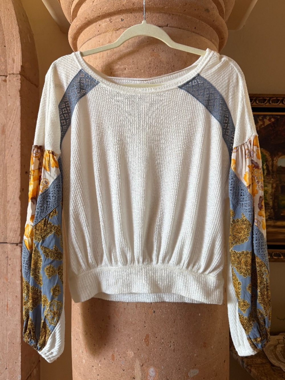 Free People Long Sleeve Balloon Arm Blouse Size XS